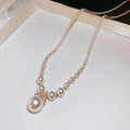 Gold Tone White Graduated Pearl Like Earrings And Necklace view 7