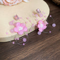 Floral Wire Hoop Earrings with Beaded Sprays in Two Colors view 6