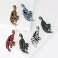 Crystal Tiger Brooch With Decorative Crystal And Enamel Details view 1