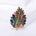 Crystal Leaf Brooch in Six Rich Color Combinations view 8