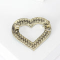 Double Heart Crystal Brooch In Red And Turquoise Decorative Lapel Pin view 3
