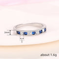 Silver Tone Channel Blue Clear CZ Stacking Ring Sizes 6-10 view 4