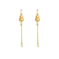Gold Gourd Floral Extra Long Chain Dangle Earrings view 5