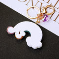 Mermaid Rainbow Keychain with Crystal and Gold Tone Details view 3
