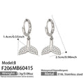 Crystal Whale Tail Hoop Earrings in Gold and Silver Tone view 8