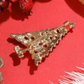 Green Glitter Christmas Tree Brooch With Colorful Decorations view 3