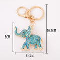Elephant Rhinestone Enamel Keychain Gold Tone 3 Colors view 3