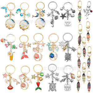 Ocean Charm Keychains and Phone Straps in Enamel, Resin and Antique Silver-Tone