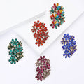 Antique Gold Crystal Flower Cluster Brooch Five Colors view 1