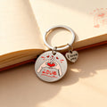 Silver Round Hands and Red Heart Love Keychain and Attached Hardware view 3