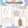 Acrylic Pearl Cross Bracelet With Alloy Pendant, 2 Package Styles view 3