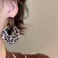 Chunky Leopard Print Resin Hoop Earrings in Two Patterns view 3
