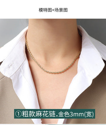 Assorted Stainless Steel Necklace Chain Styles Gold Steel