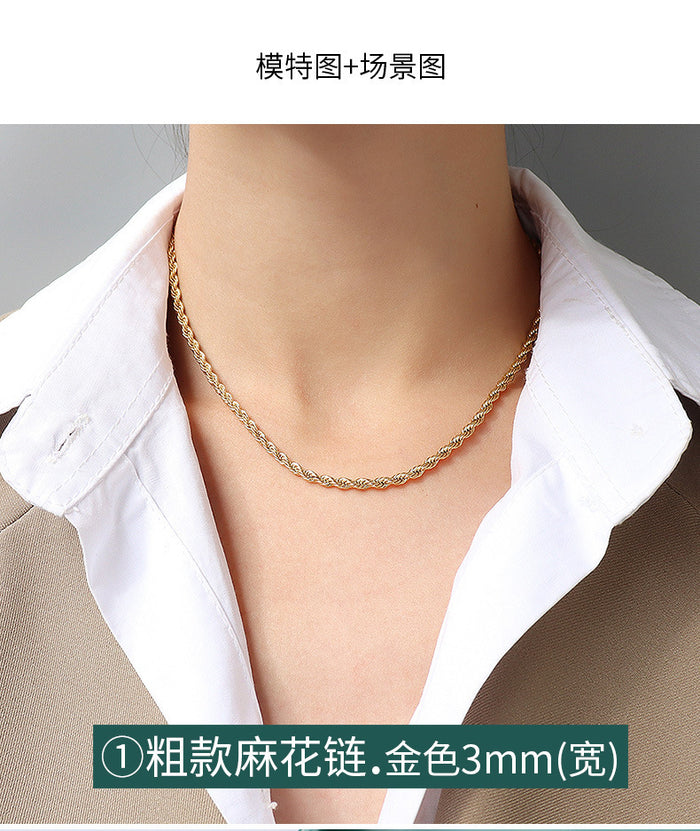 Assorted Stainless Steel Necklace Chain Styles Gold Steel