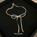 Bow Snake Chain Necklace and Multi Bow Bracelet Styles view 7