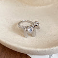 Silver Gold Horse Pegasus Open Rings Heart Crystal Styles view 7