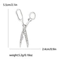 Rhinestone Scissors Brooch in Gold or Silver Decorative Lapel Pin view 6