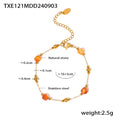 Gold Natural Stone Bead Necklace Matching Bracelet Set view 7