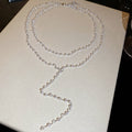 Layered Beaded Necklace with Long Curved Drop in Four Colorways view 9