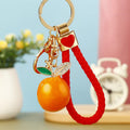 Orange Fruit Charm Keychains with Braided and Plain Wrist Loops view 2