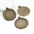 Woven Border Round Pendant Bezel Blank for Cabochon Craft view 3