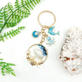 Blue Ocean Dolphin Octopus Seahorse and Shell Keychains view 3