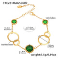 Gold Circle Link Bracelet With Faceted Czech Glass Stones view 8