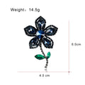 Flower Crystal Two Designs Metal Brooch Pin 4 x 6 cm view 2