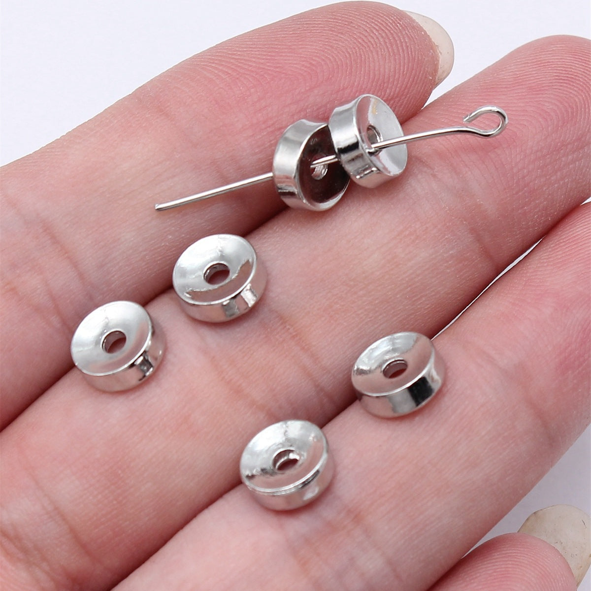Multi Color Zinc Alloy Round Small Hole Spacer Beads for DIY Bracelet Jewelry Making
