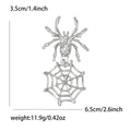 Spider and Web Dangle Brooch Hammered Body Silver and Black view 6