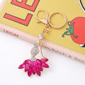 Rhinestone Evening Dress Figure Keychain Gold Clasp 4 Colors view 3