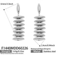 Stacked Polished Disc Drop Earrings in Gold and Silver Tone view 7