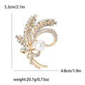 Rhinestone Wheat Pearl Bow Brooch Silver Gold Metal Pin view 7