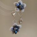 Floral Crystal Drop Earrings In Four Color Designs view 8