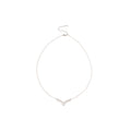 Silver Tone Crystal Chevron Necklace With Pearl Drop view 5