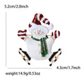 Whimsical Striped Snowman Enamel Brooch with Moving Legs view 6