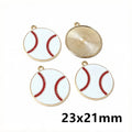 Enamel Baseball Charms in Fifteen Sport and Letter Designs view 8