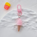 Flocked Soft Serve Ice Cream Cone Keychains 5 Colors view 9