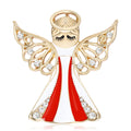 Enamel Angel Brooch in Black and Gold Tone Styles for Jackets and Scarves view 1