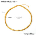 Gold Geometric Cube Link Chain Necklace And Bracelet Set view 7