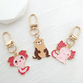 Pink Axolotl Otter Enamel Keychains Lobster Clasp 3 Styles view 5