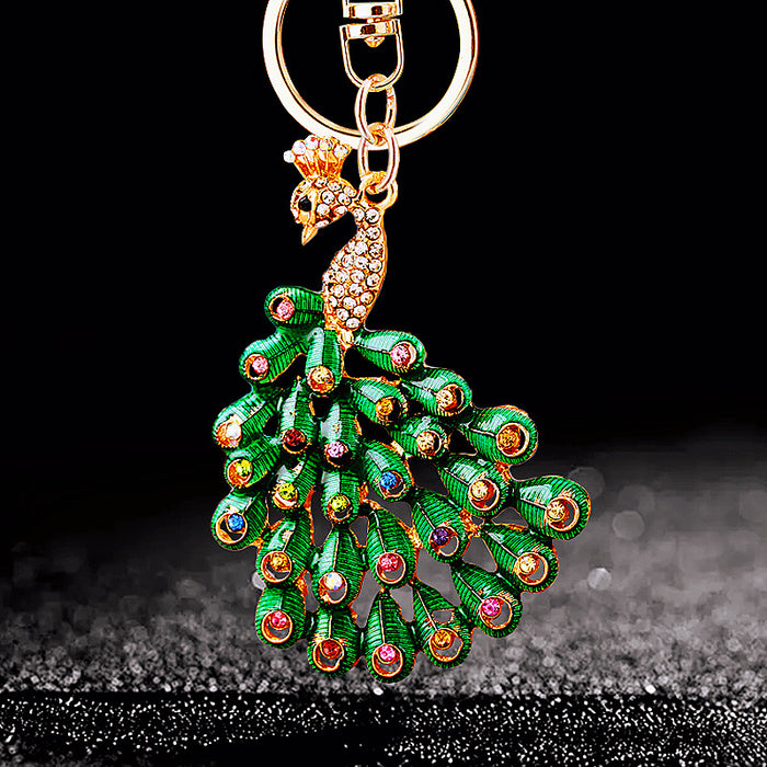 Jeweled Openwork Peacock Keychains in Three Colors plus Assorted Option
