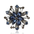 Radiating Crystal Flower Brooch in Blue or Multicolor Stones view 5