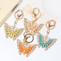 Cat Eye Stone Butterfly Keychain Gold Clasp Four Colors view 1