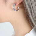 Celestial Sun Moon Star Open Bangle And Hoop Earrings view 7