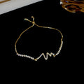 Zircon Adjustable Slider Bracelet Feather Heartbeat 5 Styles view 10