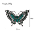 Aqua Silver Tone Butterfly Crystal Three Designs Metal Brooch Pin view 2