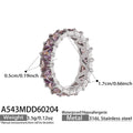 Triangle Crystal Eternity Rings in Six Colors and Three Sizes view 6
