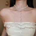 Chiffon Flower Beaded Necklace in Polished Mixed Media Design view 3