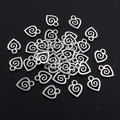 Small Silver Tone Spiral and Heart Wire Pendant Charms view 4
